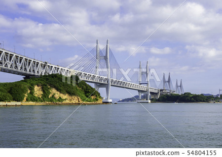 從香川縣Yojima Sakaide City觀看的Seto Ohashi 54804155