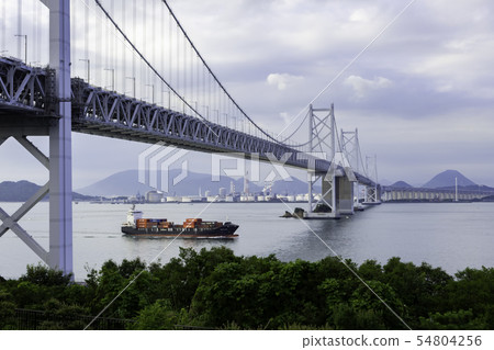 Seto Ohashi Bridge and cargo ship Sakaide City, Kagawa Prefecture Seto Ohashi Bridge and cargo ship Sakaide City, Kagawa Prefecture 54804256