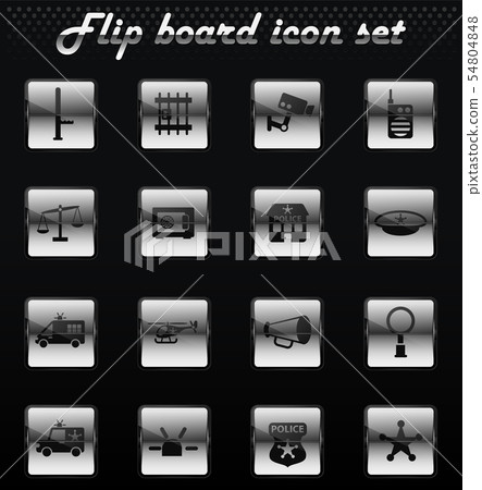 police department icon set 54804848