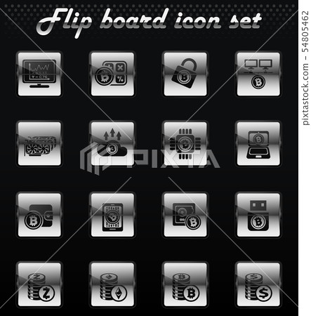 Cryptocurrency and mining icon set - Stock Illustration [54805462] - PIXTA