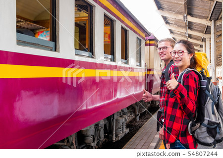 Young traveling backpacker on vacation at the 54807244