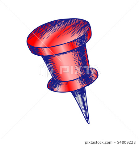 Color Stationery Pushpin With Cylinder Form Top Vector Color Stationery Pushpin With Cylinder Form Top Vector 54809228