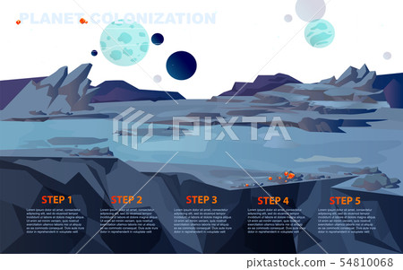 Space landscape for planet colonization vector 54810068