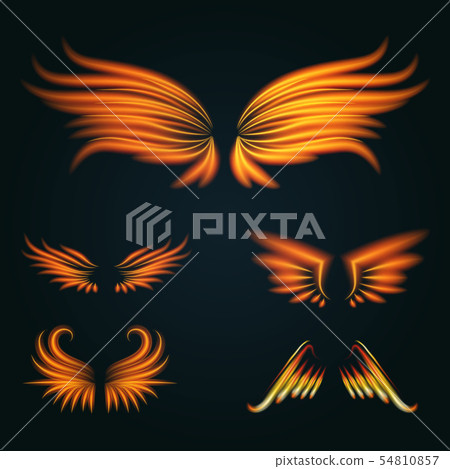 Bird fire wings fantasy feather burning fly mystic glow fiery burn hot art wings illustration on Bird fire wings fantasy feather burning fly mystic glow fiery burn hot art wings illustration on 54810857