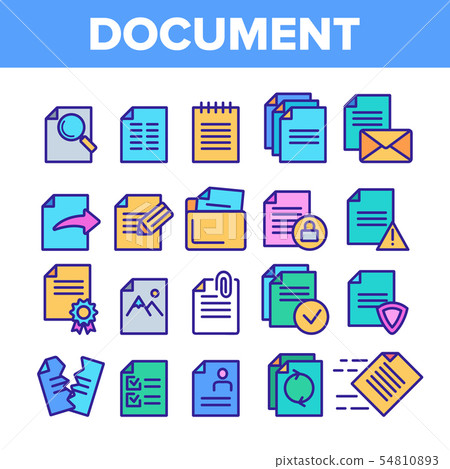 Digital, Computer Documents, File Vector Linear Icons Set Digital, Computer Documents, File Vector Linear Icons Set 54810893