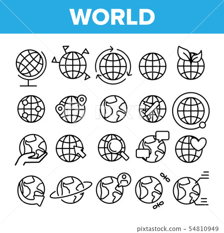 World, Globe, Planet Earth Vector Linear Icons Set World, Globe, Planet Earth Vector Linear Icons Set 54810949