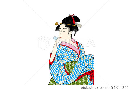 一個女人明亮版本2白色背吹kitakawa kayo圖像poppin 一個女人明亮版本2白色背吹kitakawa kayo圖像poppin 54811245