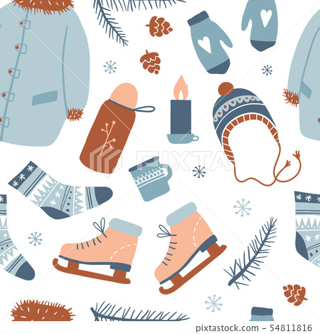Winter activities seamless pattern 54811816