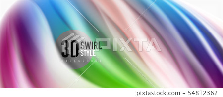 Modern techno Fluid color flow on white colorful poste. Art for your design Modern techno Fluid color flow on white colorful poste. Art for your design 54812362
