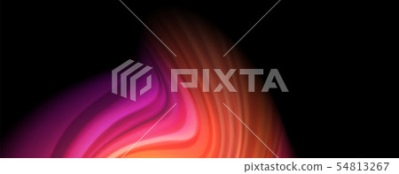 Modern rainbow liquid color flow colorful poster. Wave Liquid shape in black color background Modern rainbow liquid color flow colorful poster. Wave Liquid shape in black color background 54813267