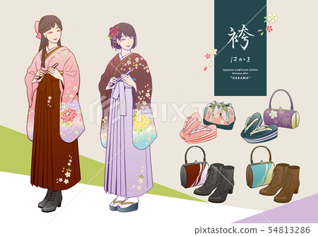 A vector illustration set of women in black and white, and sandals and boots A vector illustration set of women in black and white, and sandals and boots 54813286