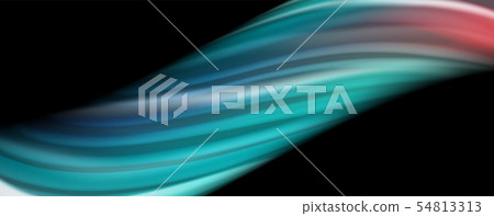 Abstract wave lines fluid rainbow style color stripes on black background. Artistic illustration for Abstract wave lines fluid rainbow style color stripes on black background. Artistic illustration for 54813313