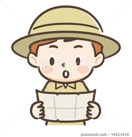 看地圖的冒險家男孩 54813410