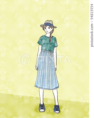 夏季時尚水彩 54813554