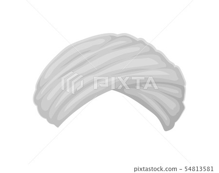 Gray low turban. Vector illustration on white background. 54813581
