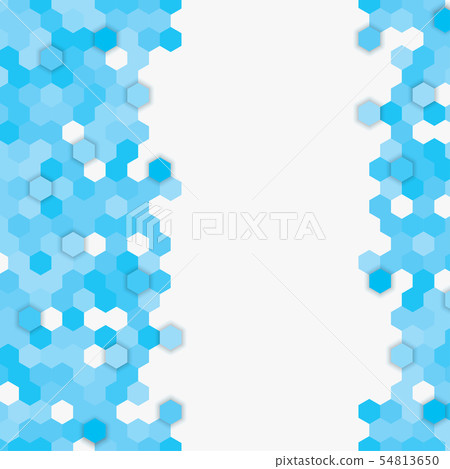 Vector banner consisting of blue honeycomb tiles 54813650