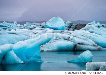Icebergs in the glacier lagoon of Joekulsarlon in Iceland, Europe 54813652