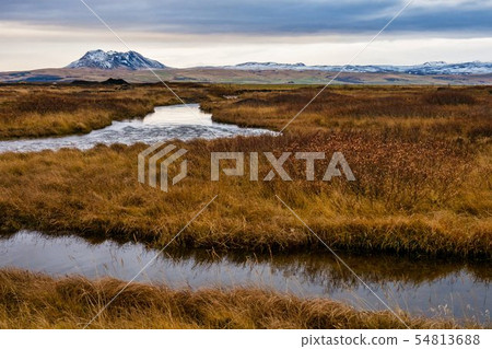 Beautiful landscape and near the Selfoss waterfall in Iceland. Beautiful landscape and near the Selfoss waterfall in Iceland. 54813688