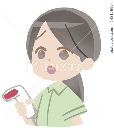 有掃描器的女性售貨員 54813690