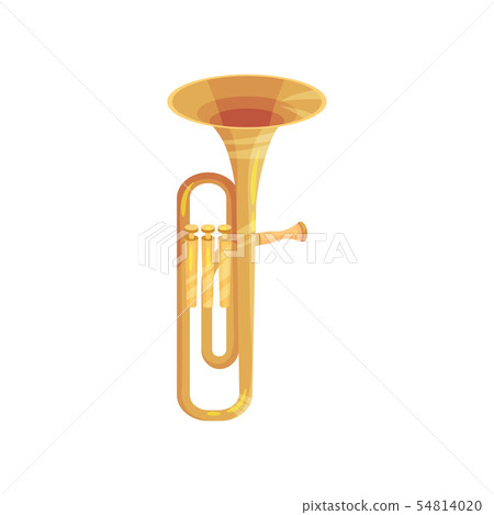 Copper trompett. Wind instrument. Vector illustration on white background. 54814020