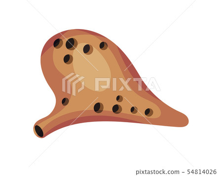 Traditional clay musical instrument. Vector illustration on white background. 54814026