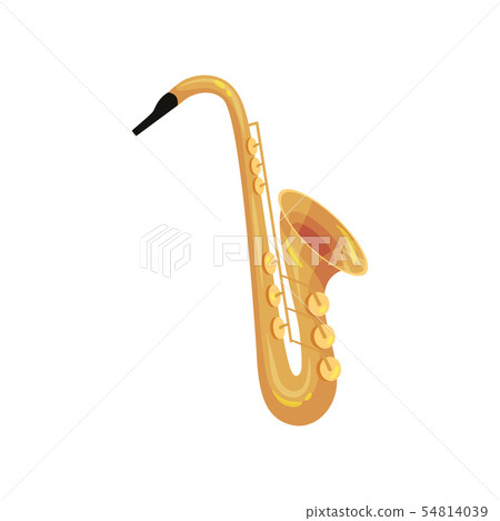 Classic saxophone. Wind instrument. Vector illustration on white background. 54814039
