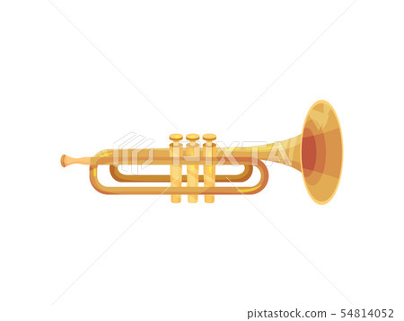 Classic trompett. Wind instrument. Vector illustration on white background. 54814052
