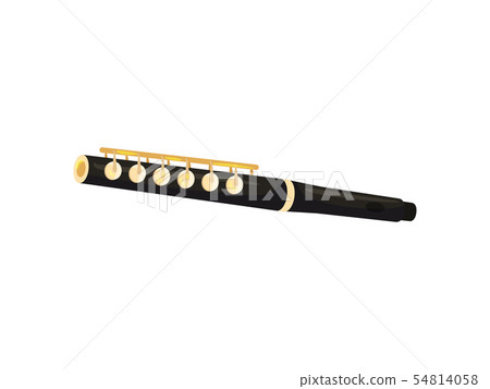 Black flute. Vector illustration on white background. Black flute. Vector illustration on white background. 54814058