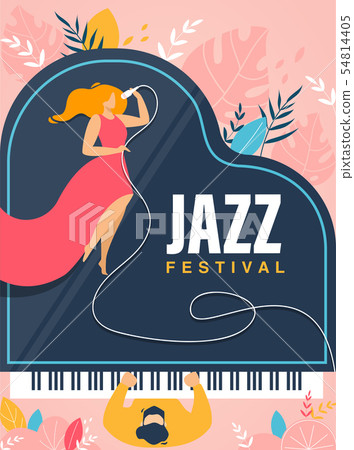 Jazz Festival Banner Invitation Concert Flyer Stock
