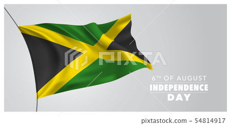 Jamaica happy independence day greeting card, 54814917