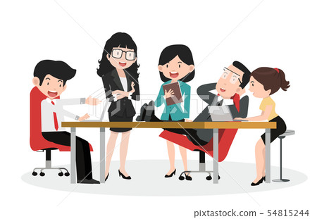 Set of business characters working in office 54815244