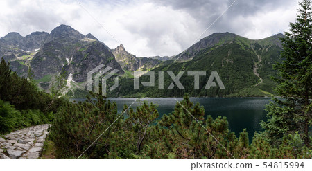 Small Mountains Lake Morskie Oko. Tatra National Small Mountains Lake Morskie Oko. Tatra National 54815994