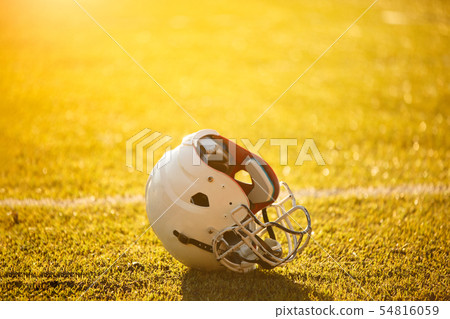 Photo of football helmet on stadium Photo of football helmet on stadium 54816059