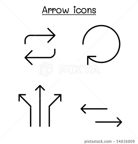 Arrow icon set in thin line style Arrow icon set in thin line style 54816809