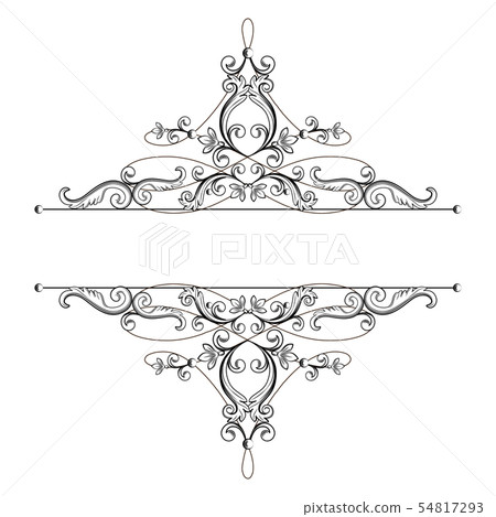 Divider or frame in calligraphic retro style isolated on white background. 54817293