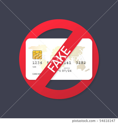 fake simple plastic card. concept of id secure, e-commerce, not valid clone, authentication, lie 54818147