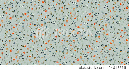 Flowers vintage colors seamless vector pattern. Flowers vintage colors seamless vector pattern. 54818216