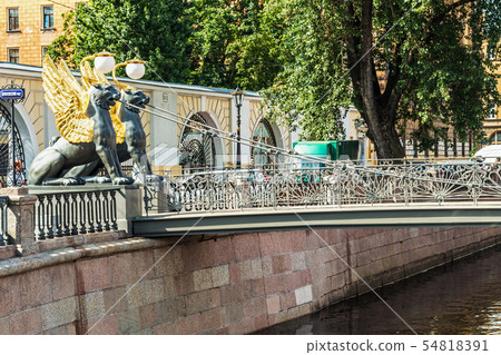 And Griboedov Canal, Bank bridge in Saint-Petersburg And Griboedov Canal, Bank bridge in Saint-Petersburg 54818391