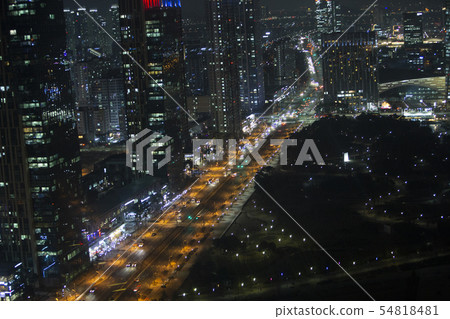 Night view of colorful city of Incheon Songdo Night view of colorful city of Incheon Songdo 54818481