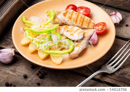 Salad with chicken and vegetables Salad with chicken and vegetables 54818706