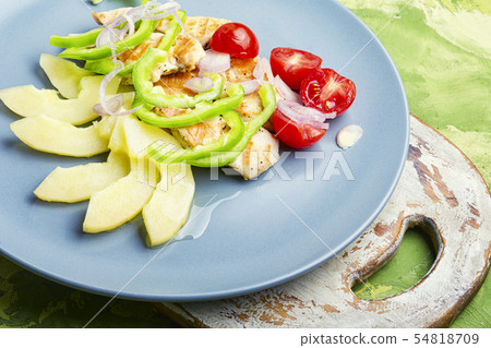 Salad with chicken and vegetables Salad with chicken and vegetables 54818709