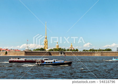 Tourists and people visiting the fortress and the architecture of the city 54818796