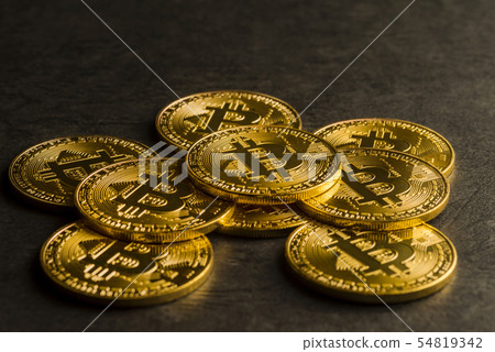 Image of stacked virtual currency 54819342