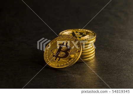 Image of stacked virtual currency 54819345