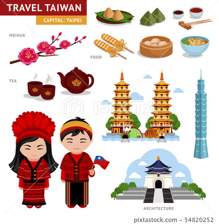 Taiwanese in national costumes. Travel in Taiwan. 54820252