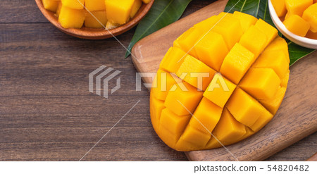 Fresh mango cubes Mango cut Mango Fresh mango cubes Mango cut Mango 54820482