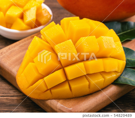 Fresh mango cubes Mango cut Mango Fresh mango cubes Mango cut Mango 54820489