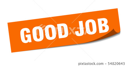 Good Job Sticker Good Job Square Isolated Sign 插圖素材 圖庫