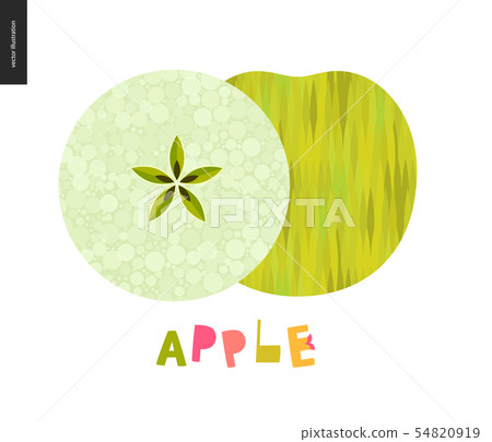 Food patterns, fruit, green apple 54820919