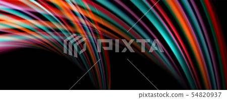 Fluid color swirls on black. Modern background with trendy design 54820937